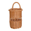 Open Weave Wicker Wall Hanging Flower Basket with Handle & Invisible Hook, Decorative Woven Wall Planter for Fresh & Dried Flowers, Farmhouse Wall Decor -ZENG-091614