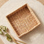Woven Napkin Holder Basket – Square Tabletop Tissue & Paper Napkin Organizer with Metal Frame for Kitchen & Dining Table-cc-092005