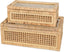 Rattan Display Boxes with Glass Lids - Set of 2