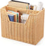Divided Rattan Magazine Basket
