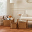 Cesta decorativa tejida ovalada con asas - Almacenamiento dom�stico multiusos y