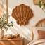 Seashell Shaped Wicker Wall Hook, Handwoven Rattan Coastal Decor Hanger for Hats, Towels & Bags, Beach Style Entryway Decoration -ZENG-091715