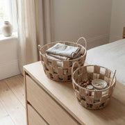 3-Piece Woven Storage Basket Set with Handles – Decorative Toy & Home Organizer Baskets-cc-091719