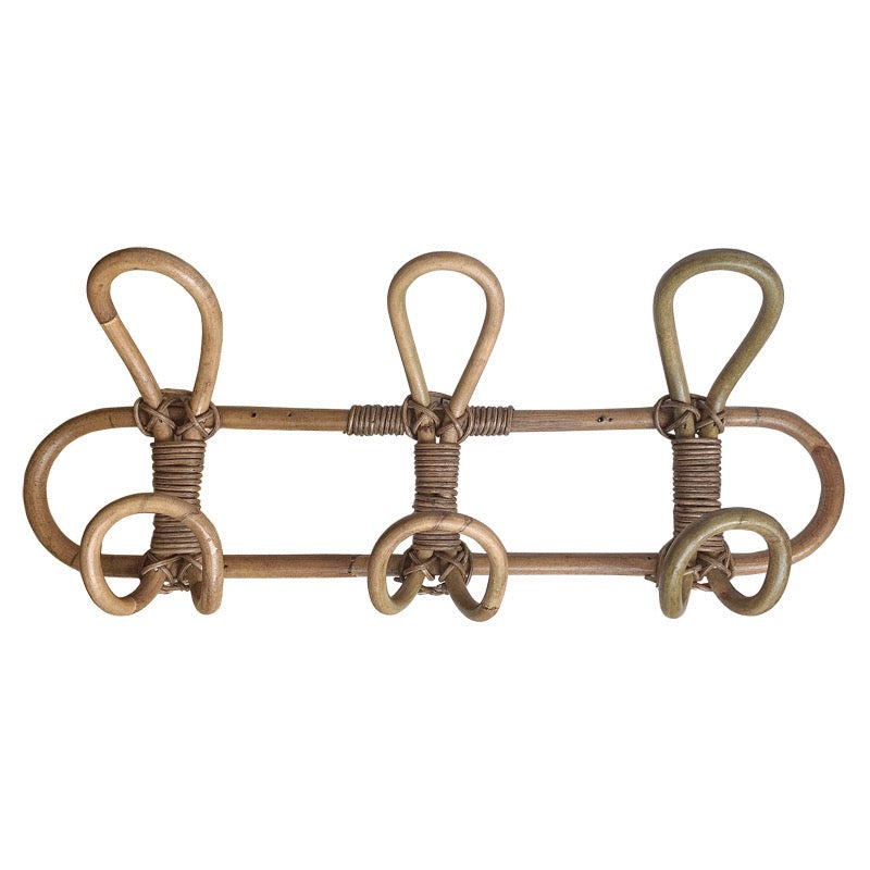 Woven Wall Hook Rack – Decorative Entryway Coat Hanger for Hats, Bags, Towels & Clothes-091620-cc