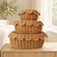 3-Piece Natural Rattan Storage Basket Set with Lids – Handwoven Scalloped Decorative Baskets for Bathroom, Bedroom & Home Organization-cc-091706