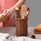 Woven Utensil Holder Basket – Kitchen Spoon, Chopstick & Cutlery Organizer-091603-cc