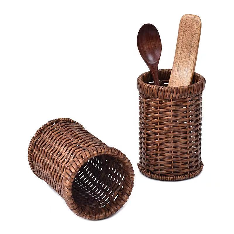 Woven Utensil Holder Basket – Kitchen Spoon, Chopstick & Cutlery Organizer-091603-cc