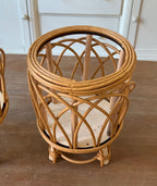 Woven Rattan Plant Stand – Decorative Indoor Planter Basket with Raised Base for Living Room & Home Decor-091622-cc