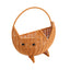 Cute Cat Shaped Woven Storage Basket with Handle & Tripod Base, Cartoon Handwoven Basket for Bread, Fruit, Snack & Tabletop Home Decor -ZENG-091611