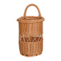 Open Weave Wicker Wall Hanging Flower Basket with Handle & Invisible Hook, Decorative Woven Wall Planter for Fresh & Dried Flowers, Farmhouse Wall Decor -ZENG-091614