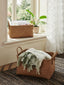 Natural-Look Plastic Wicker Storage Baskets (Set of 2)