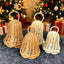 Natural Rattan Christmas Bell Ornament – Handwoven Hanging Holiday Decoration for Tree, Door & Home Decor-cc-091708