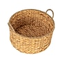 Household Essentials Round Handwoven Water Hyacinth and Seagrass Basket with