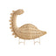 Dinosaur Shaped Woven Wall Hook, Handmade Wicker Coat Hat Hook with Single Peg, Cute Kids Room Entryway & Nursery Decor -ZENG-091620