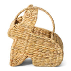 Bunny Shaped Straw Woven Basket with Handle, Handmade Grass Easter Basket for Eggs, Candy & Chick Plush, Spring Holiday Decor -ZENG-091802