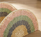Rainbow Woven Storage Basket for Kids – Toy, Book, Stuffed Animal & Blanket Organizer with Handles for Nursery and Playroom-cc-091712