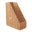 Handwoven Wicker File Organizer Basket, Vertical Rattan Magazine Holder with Open Top for Letters, Documents & Desk Home Office Storage -ZENG-091624