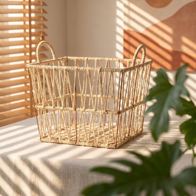 Woven Rope Storage Basket with Handles | Towels, Books & Home Storage-cc-092011 Hover Image