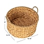 Household Essentials Round Handwoven Water Hyacinth and Seagrass Basket with