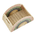 Rainbow Woven Storage Basket for Kids – Toy, Book, Stuffed Animal & Blanket Organizer with Handles for Nursery and Playroom-cc-091712