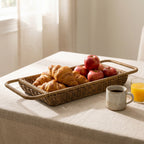 Woven Bathtub Tray with Handles – Spa Bath Caddy & Multipurpose Countertop Organizer-cc-091717