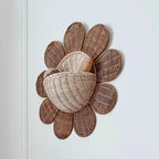Natural Rattan Flower Wall Basket – Handwoven Hanging Storage Organizer for Bedroom, Nursery & Entryway-cc-091705