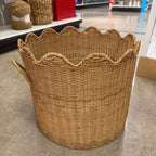 Scalloped Edge Woven Natural Basket