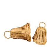 Natural Rattan Christmas Bell Ornament – Handwoven Hanging Holiday Decoration for Tree, Door & Home Decor-cc-091708