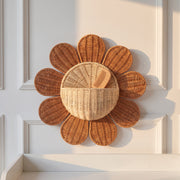 Natural Rattan Flower Wall Basket – Handwoven Hanging Storage Organizer for Bedroom, Nursery & Entryway-cc-091705