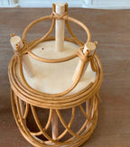 Woven Rattan Plant Stand – Decorative Indoor Planter Basket with Raised Base for Living Room & Home Decor-091622-cc