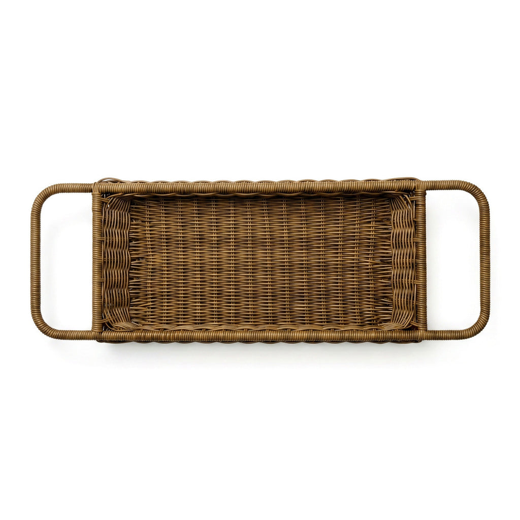 Woven Bathtub Tray with Handles – Spa Bath Caddy & Multipurpose Countertop Organizer-cc-091717