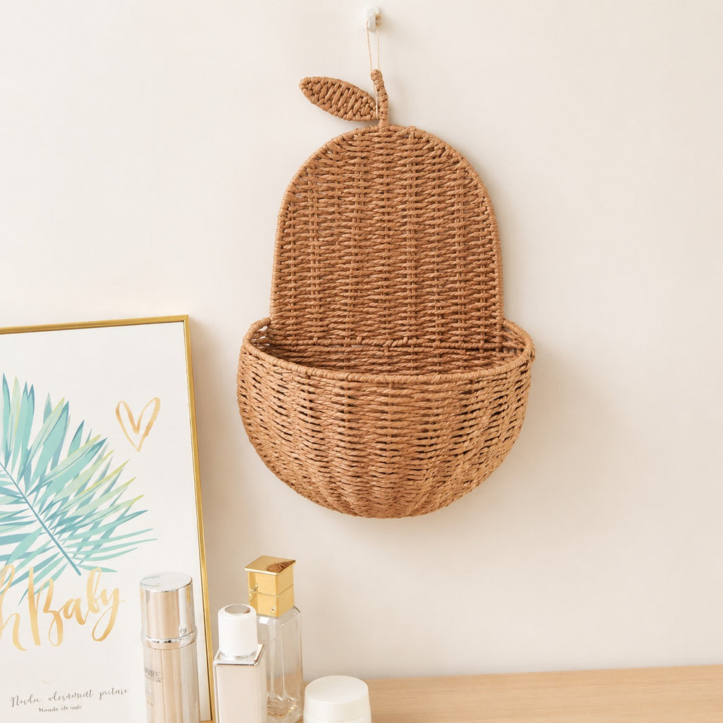 Woven Wall Storage Basket – Decorative Hanging Organizer for Bathroom, Bedroom & Entryway-cc-091703