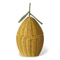 Handwoven Rattan Egg Shaped Storage Basket with Lid-Cute Fruit Shape Organizer for Nursery, Kitchen and Living Room-cc-091807