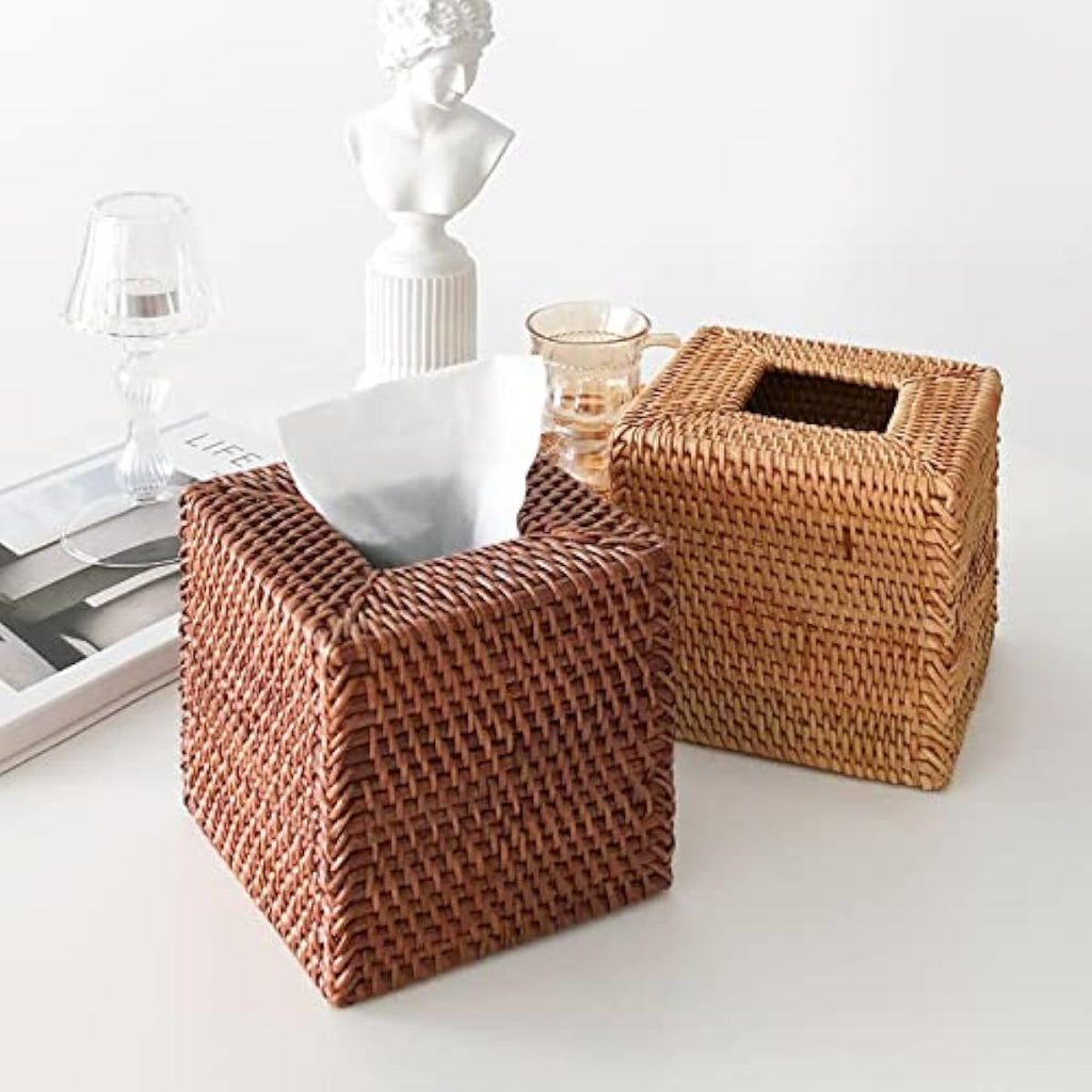 Natural Rattan Tissue Box Cover