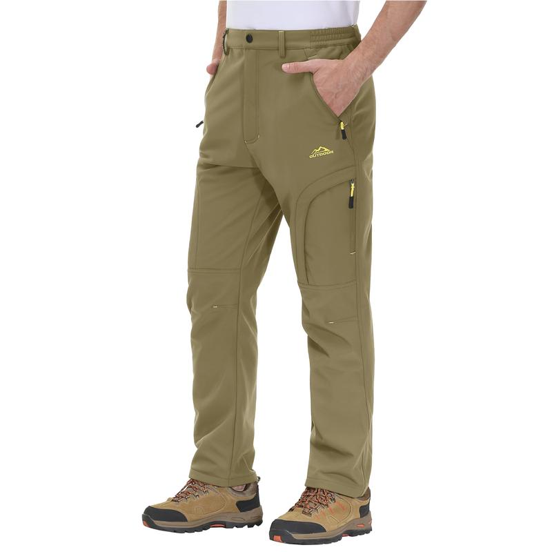 Men's Winter Pants 5 Zip Pockets Snow Ski Pants Fleece Lined Water Resistant Hiking Pants FallFreshness Outdoorfun