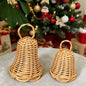 Natural Rattan Christmas Bell Ornament – Handwoven Hanging Holiday Decoration for Tree, Door & Home Decor-cc-091708