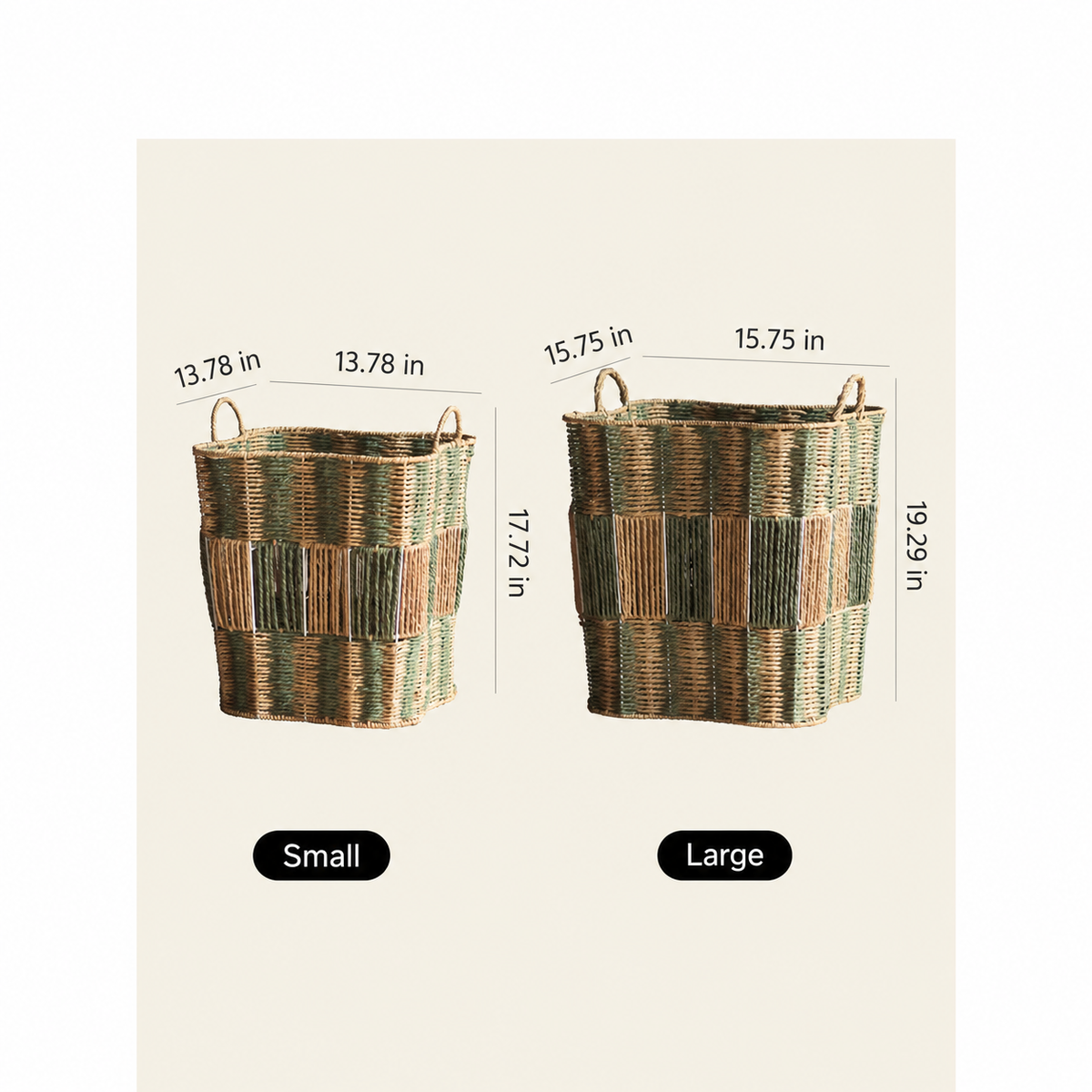 Woven Storage Basket with Handles – Large Decorative Laundry Hamper for Bedroom, Living Room & Home Organization-091625-cc