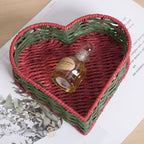 Heart-Shaped Woven Storage Basket Set – Decorative Tray for Jewelry, Gifts & Home Organization-091614-cc