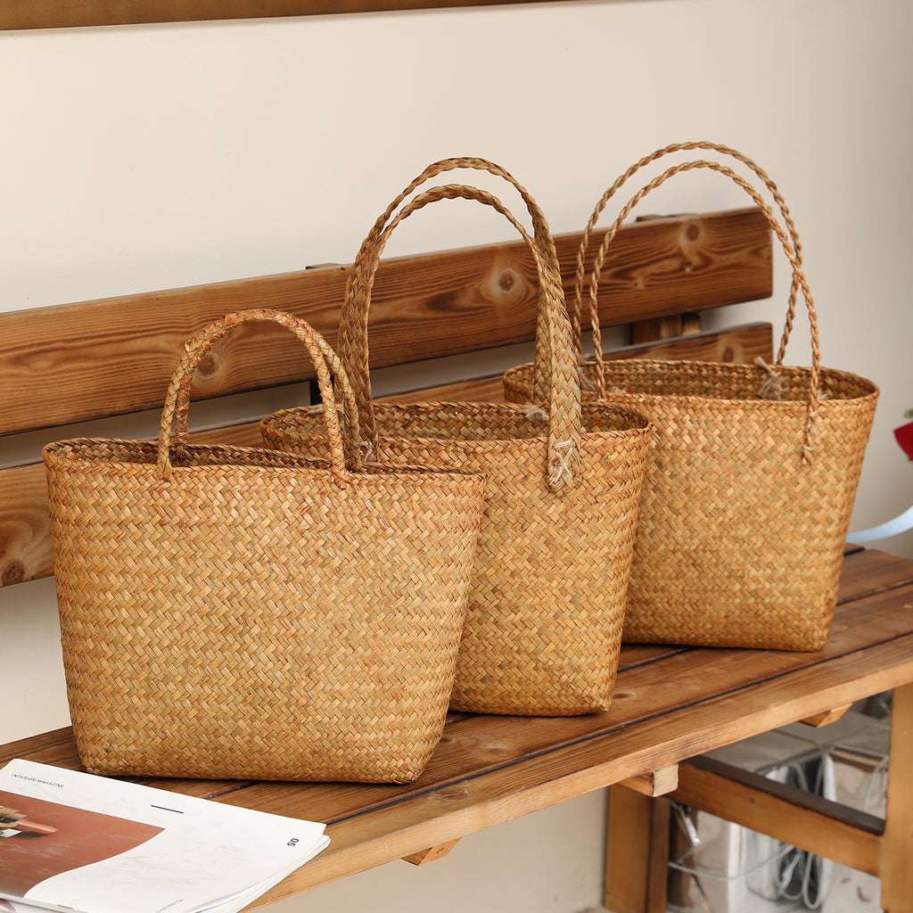 Handwoven Straw Tote Bag for Women – Natural Woven Shoulder Bag for Beach & Everyday Use-cc-091721