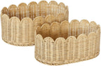 Mocha Scalloped Nursery Baskets - Set of 2