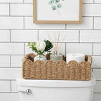 Scalloped Paper Rope Toilet Storage Basket