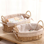 Lined Boho Wicker Baskets - Set of 2