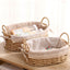 Lined Boho Wicker Baskets - Set of 2