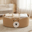 Cute Bear Shaped Woven Baby Moses Basket, Portable Cotton Rope Baby Carry Cradle with Dual Handles for Newborn, Nursery Decor -ZENG-091602