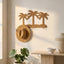 Woven Palm Tree Wall Decor with Hook, Handmade Wicker Tropical Wall Hanger for Hats, Bags & Boho Entryway Decoration -ZENG-091706