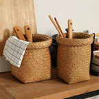 Woven Utensil Holder Basket – Kitchen Counter Organizer for Cooking Tools, Towels & Home Storage-091612-cc