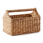 Water Hyacinth Storage Basket with Carry Handle, Woven Bathroom Organizer for Toiletries, Towels & Home Essentials-cc-091816