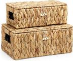 Small Water Hyacinth Basket with Lid