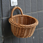 Woven Storage Basket With Handle Wicker Baskets Decorate Hanging Baskets |