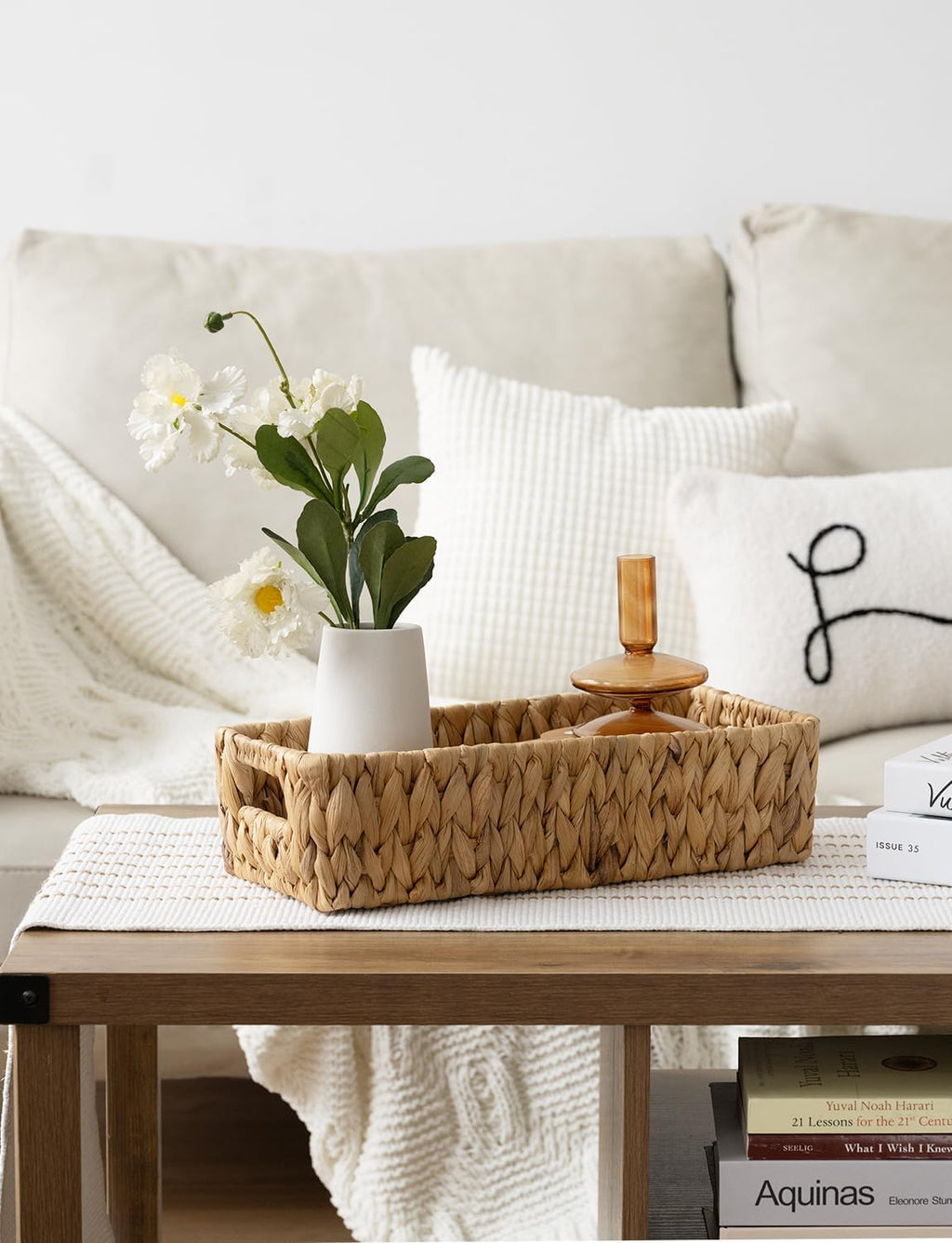 Water Hyacinth Toilet Paper Basket with Handles